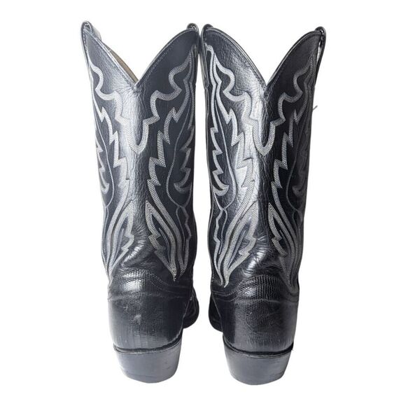 JUSTIN BOOTS Black Lizard Western Boot Size 9.5D - Picture 5 of 11